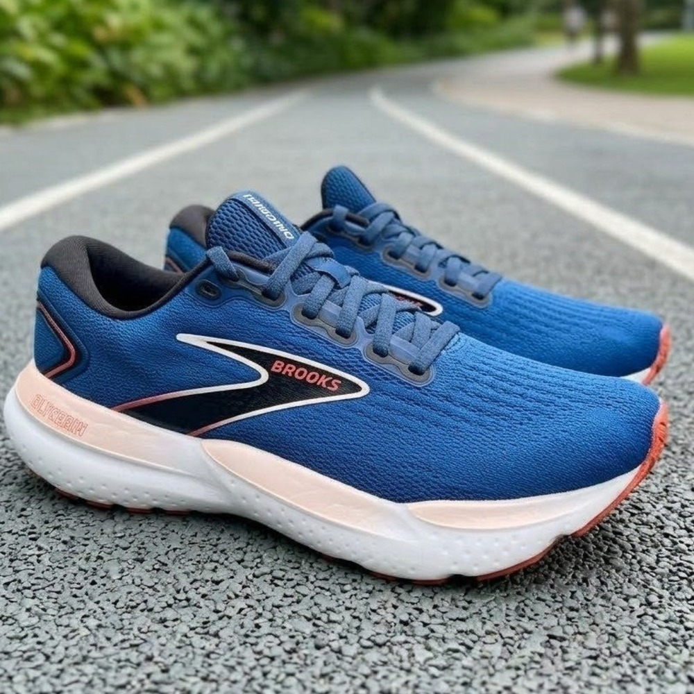 Brooks Glycerin 21 Blue Peach Running Shoes Womens 9 Wide 1204081D496